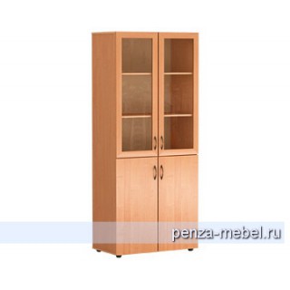 Шкаф широкий со стеклом